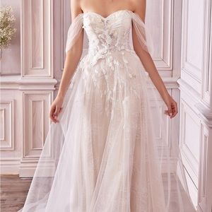 Birds of Romance Off-The-Shoulder Corset Wedding Gown